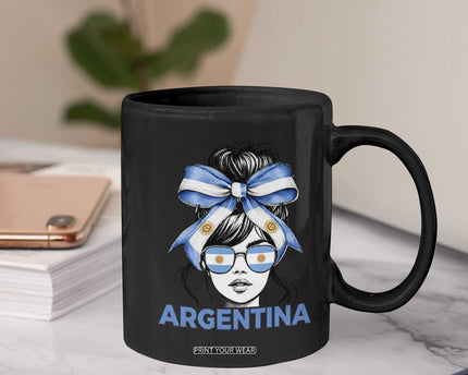 Messy Bun Argentina Pride Argentinian Girl Coffee Mug