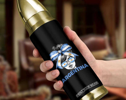 Messy Bun Argentina Pride Argentinian Girl Bullet Tumbler