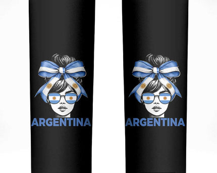 Messy Bun Argentina Pride Argentinian Girl Skinny Tumbler