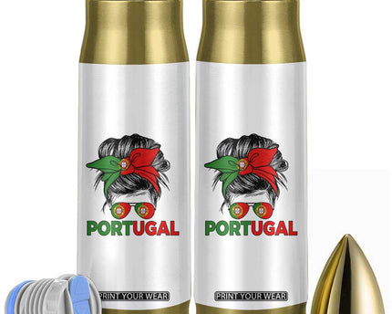 Portugal Messy Bun Girl Pride Portuguese Roots Bullet Tumbler