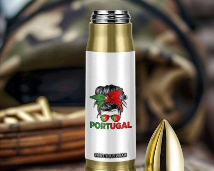 Portugal Messy Bun Girl Pride Portuguese Roots Bullet Tumbler