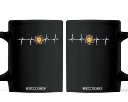 Argentina Sun of May Heartbeat ECG Pulse Argentine Pride Coffee Mug