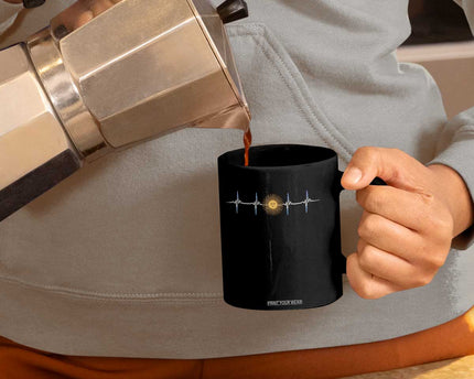Argentina Sun of May Heartbeat ECG Pulse Argentine Pride Coffee Mug