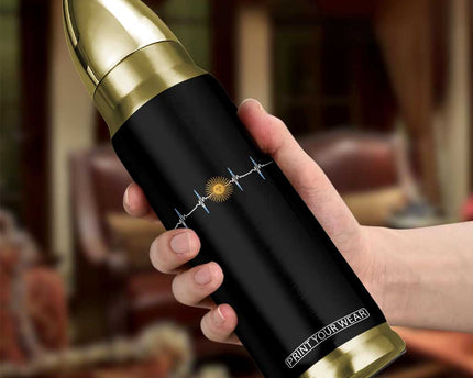Argentina Sun of May Heartbeat ECG Pulse Argentine Pride Bullet Tumbler
