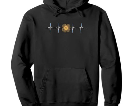 Argentina Sun of May Heartbeat ECG Pulse Argentine Pride Hoodie