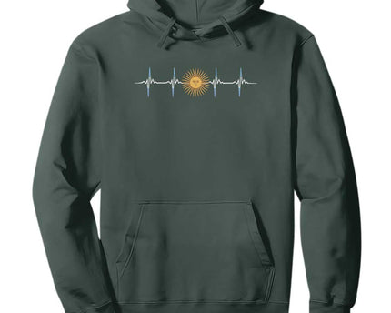 Argentina Sun of May Heartbeat ECG Pulse Argentine Pride Hoodie