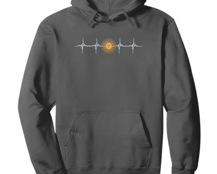 Argentina Sun of May Heartbeat ECG Pulse Argentine Pride Hoodie
