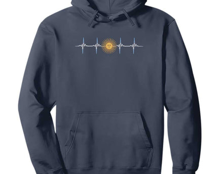 Argentina Sun of May Heartbeat ECG Pulse Argentine Pride Hoodie