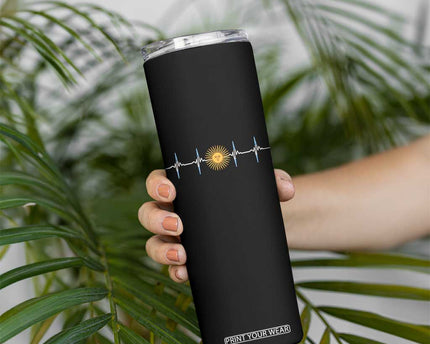 Argentina Sun of May Heartbeat ECG Pulse Argentine Pride Skinny Tumbler
