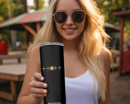 Argentina Sun of May Heartbeat ECG Pulse Argentine Pride Skinny Tumbler