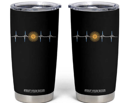 Argentina Sun of May Heartbeat ECG Pulse Argentine Pride Tumbler Cup