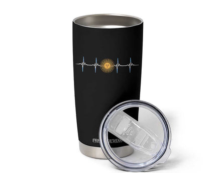 Argentina Sun of May Heartbeat ECG Pulse Argentine Pride Tumbler Cup