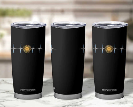Argentina Sun of May Heartbeat ECG Pulse Argentine Pride Tumbler Cup