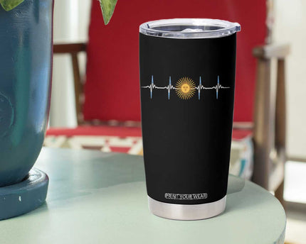 Argentina Sun of May Heartbeat ECG Pulse Argentine Pride Tumbler Cup