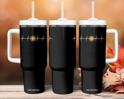 Argentina Sun of May Heartbeat ECG Pulse Argentine Pride Tumbler With Handle