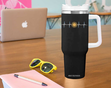 Argentina Sun of May Heartbeat ECG Pulse Argentine Pride Tumbler With Handle