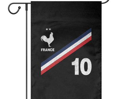 France Football Coq Garden Flag French Flag Stripes Number 10 Athletic Soccer National Pride