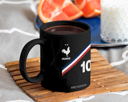 France Football Coq Coffee Mug French Flag Stripes Number 10 Athletic Soccer National Pride