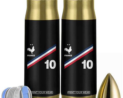 France Football Coq Bullet Tumbler French Flag Stripes Number 10 Athletic Soccer National Pride