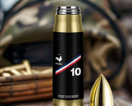 France Football Coq Bullet Tumbler French Flag Stripes Number 10 Athletic Soccer National Pride