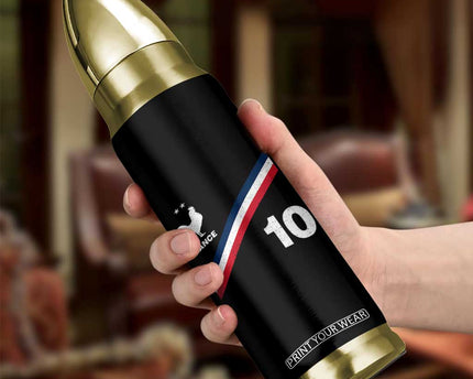 France Football Coq Bullet Tumbler French Flag Stripes Number 10 Athletic Soccer National Pride