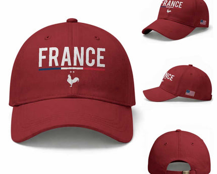 France Gallic Rooster Sports Throwback Design Vintage French Flag Baseball Cap