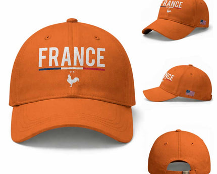 France Gallic Rooster Sports Throwback Design Vintage French Flag Baseball Cap