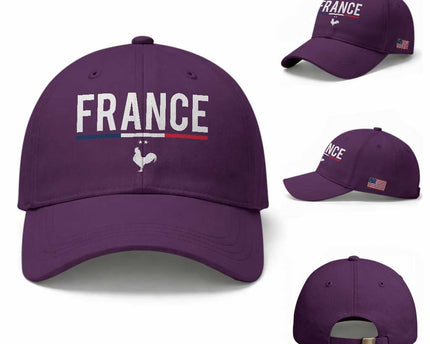 France Gallic Rooster Sports Throwback Design Vintage French Flag Baseball Cap