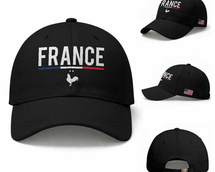 France Gallic Rooster Sports Throwback Design Vintage French Flag Baseball Cap