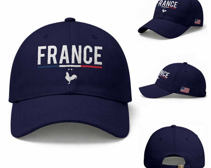 France Gallic Rooster Sports Throwback Design Vintage French Flag Baseball Cap