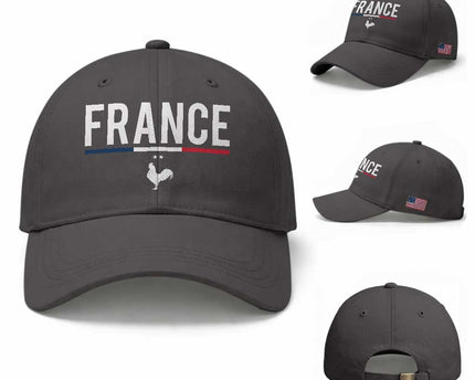 France Gallic Rooster Sports Throwback Design Vintage French Flag Baseball Cap