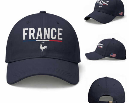 France Gallic Rooster Sports Throwback Design Vintage French Flag Baseball Cap