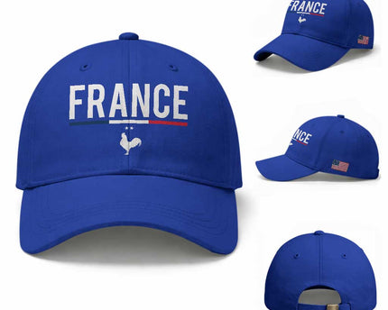 France Gallic Rooster Sports Throwback Design Vintage French Flag Baseball Cap