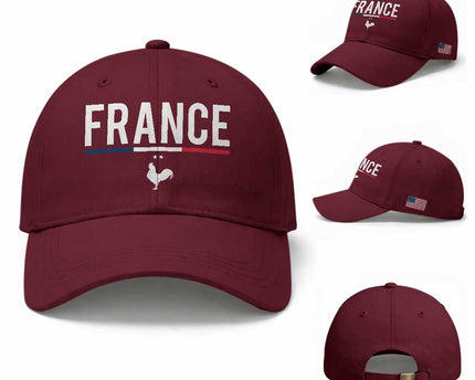 France Gallic Rooster Sports Throwback Design Vintage French Flag Baseball Cap