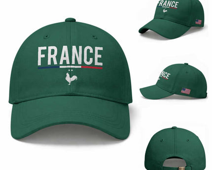 France Gallic Rooster Sports Throwback Design Vintage French Flag Baseball Cap