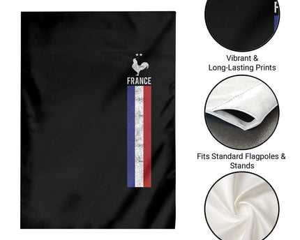 France Football Coq Soccer Throwback Jersey Style Garden Flag Vintage French Flag