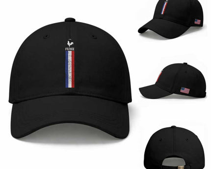 France Football Coq Soccer Throwback Jersey Style Baseball Cap Vintage French Flag