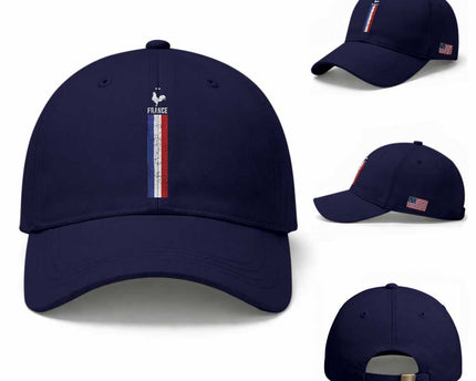 France Football Coq Soccer Throwback Jersey Style Baseball Cap Vintage French Flag