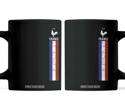 France Football Coq Soccer Throwback Jersey Style Coffee Mug Vintage French Flag
