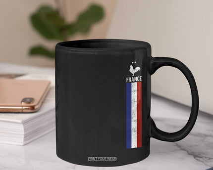France Football Coq Soccer Throwback Jersey Style Coffee Mug Vintage French Flag