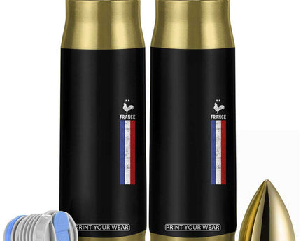 France Football Coq Soccer Throwback Jersey Style Bullet Tumbler Vintage French Flag