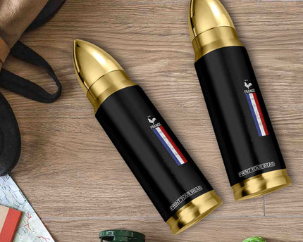 France Football Coq Soccer Throwback Jersey Style Bullet Tumbler Vintage French Flag