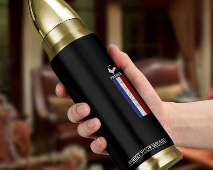 France Football Coq Soccer Throwback Jersey Style Bullet Tumbler Vintage French Flag
