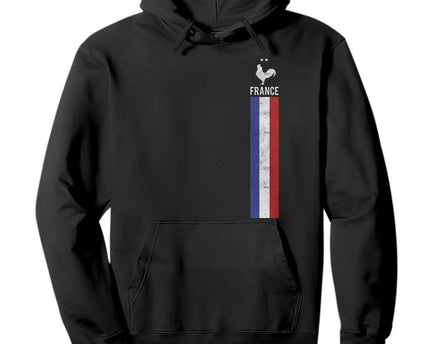 France Football Coq Soccer Throwback Jersey Style Hoodie Vintage French Flag