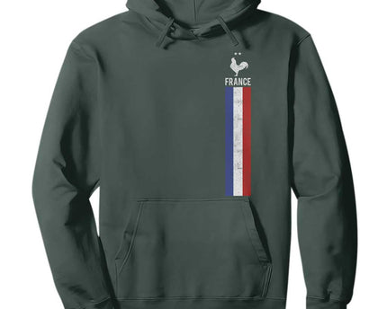 France Football Coq Soccer Throwback Jersey Style Hoodie Vintage French Flag