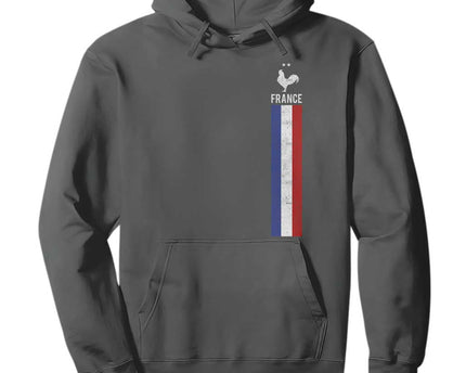 France Football Coq Soccer Throwback Jersey Style Hoodie Vintage French Flag