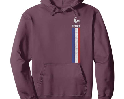 France Football Coq Soccer Throwback Jersey Style Hoodie Vintage French Flag