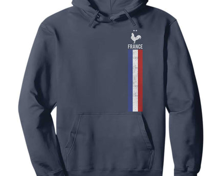 France Football Coq Soccer Throwback Jersey Style Hoodie Vintage French Flag