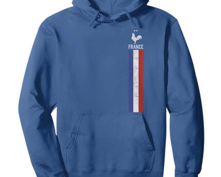 France Football Coq Soccer Throwback Jersey Style Hoodie Vintage French Flag