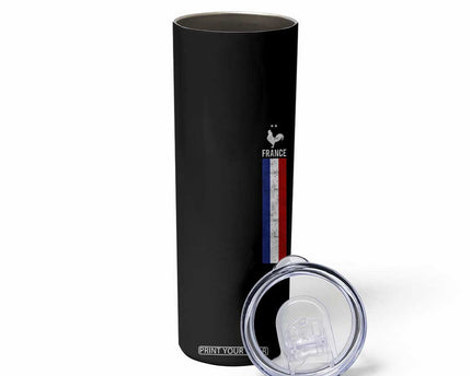 France Football Coq Soccer Throwback Jersey Style Skinny Tumbler Vintage French Flag